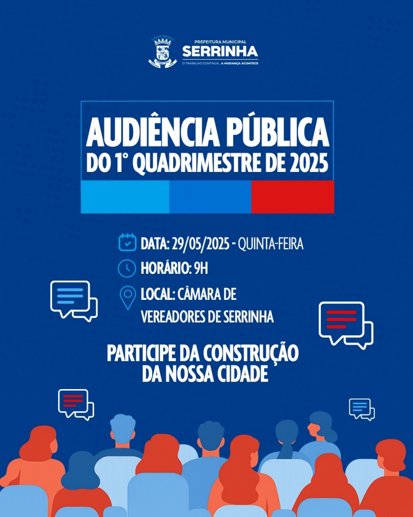 AUDI&Ecirc;NCIA P&Uacute;BLICA 1&ordm; QUADRIMESTRE DE 2025