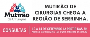 Mutir&atilde;o de Cirurgias chega &agrave; Regi&atilde;o de Serrinha