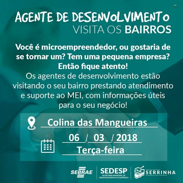 O programa "O Agente de Desenvolvimento Visita os Bairros" est&aacute; chegando na Colina das Mangueiras em Serrinha