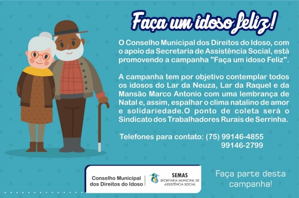 Campanha: Fa&ccedil;a um idoso feliz!