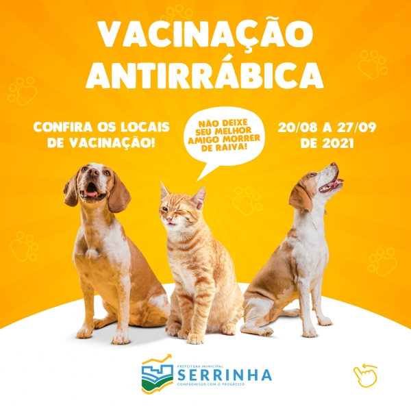 Campanha antirr&aacute;bica para c&atilde;es e gatos 2021