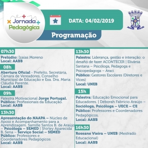 Confira a programa&ccedil;&atilde;o da Jornada Pedag&oacute;gica 2019